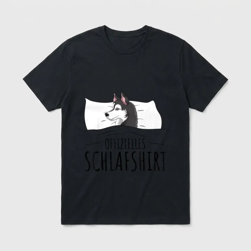 Offizielles Schlafshirt Husky Hund T-Shirt – Klassisches T-Shirt in Schwarz