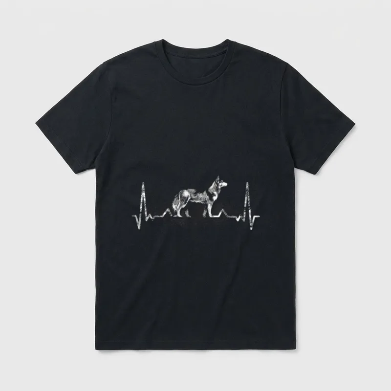 Hundebesitzer Sibirischer Schlittenhund Herzschlag T-Shirt – Klassisches T-Shirt in Schwarz