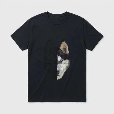 Husky Wolf Hund Welpe T-Shirt – Klassisches T-Shirt in Schwarz