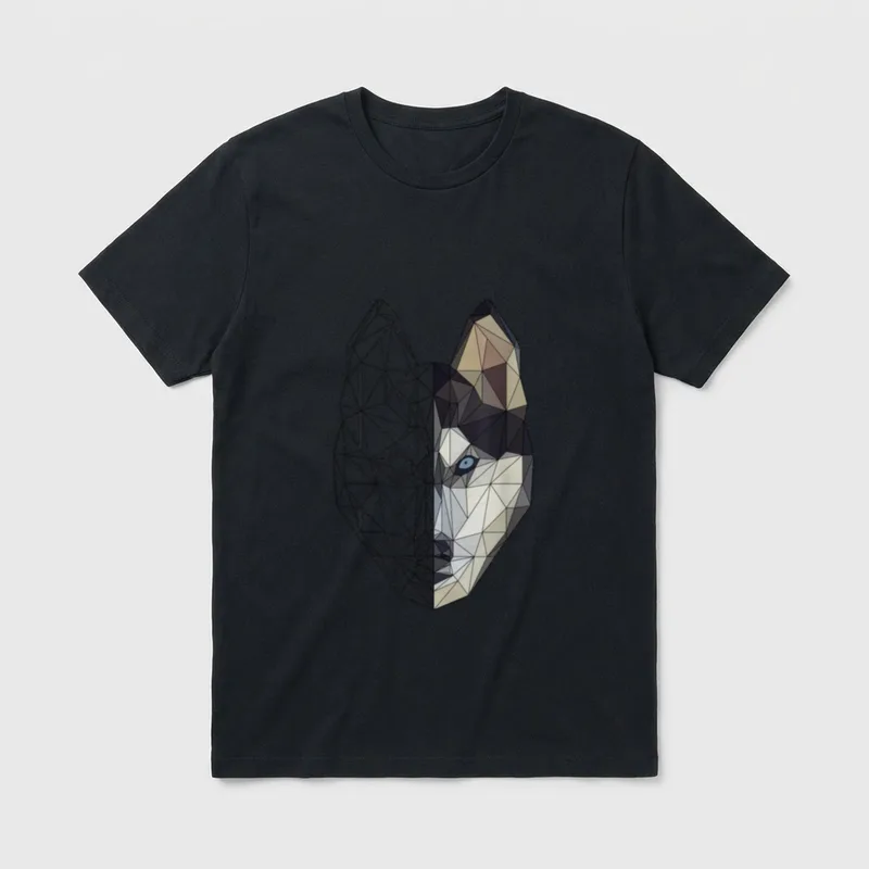 Husky Wolf Hund Welpe T-Shirt – Klassisches T-Shirt in Schwarz