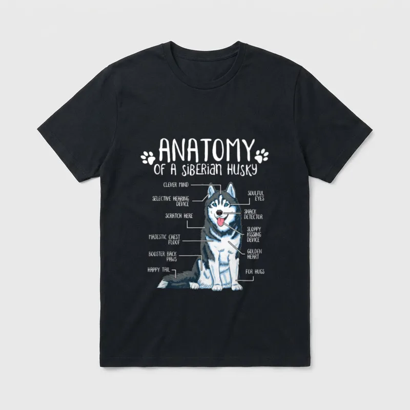 Lustiges Siberian Husky Hundehalter T-Shirt – Klassisches T-Shirt in Schwarz
