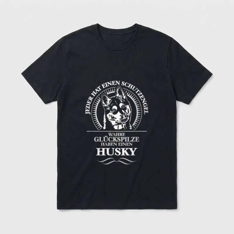 Husky Schutzengel Hunde Schlittenhund T-Shirt – Klassisches T-Shirt in Schwarz