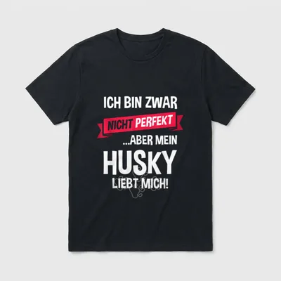 Husky Siberian Husky Hund T-Shirt – Klassisches T-Shirt in Schwarz