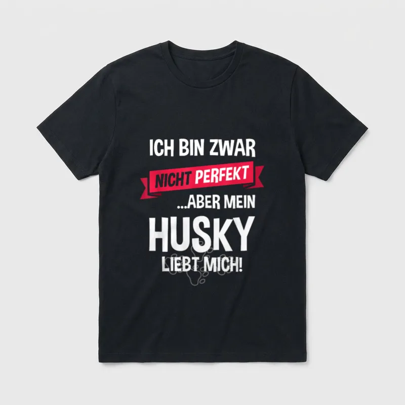 Husky Siberian Husky Hund T-Shirt – Klassisches T-Shirt in Schwarz
