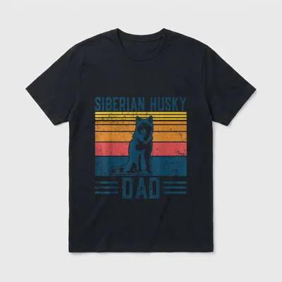 Husky Dad Shirt – Klassisches T-Shirt in Schwarz