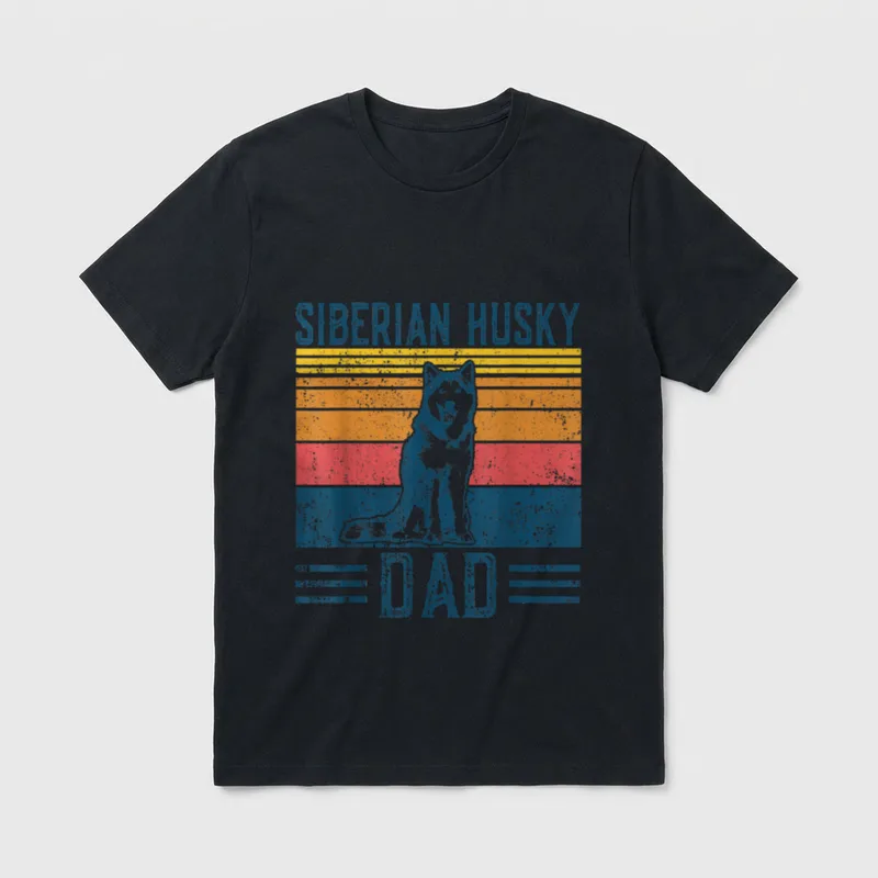 Husky Dad Shirt – Klassisches T-Shirt in Schwarz