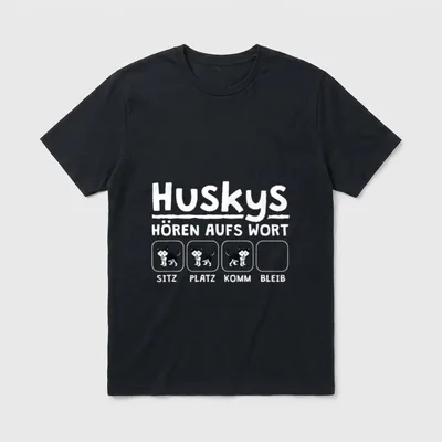 Husky Lustiges Hunde T-Shirt – Klassisches T-Shirt in Schwarz