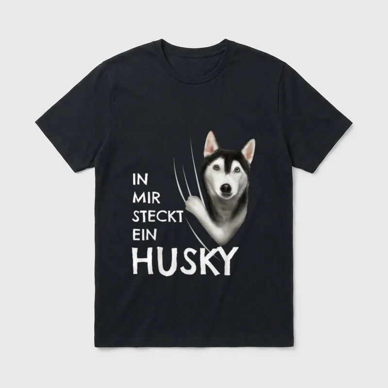 Husky Kostüm Kleidung Hund T-Shirt – Klassisches T-Shirt in Schwarz