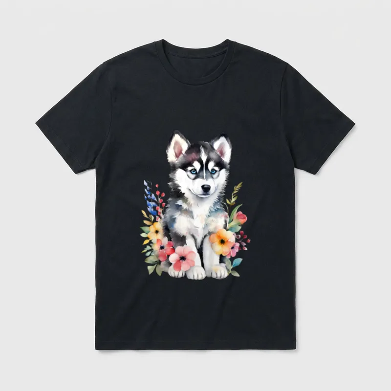 Husky Husky Baby süß T-Shirt – Klassisches T-Shirt in Schwarz