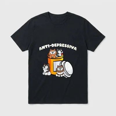 Anti-Depressiva Husky Lustig Hund T-Shirt – Klassisches T-Shirt in Schwarz