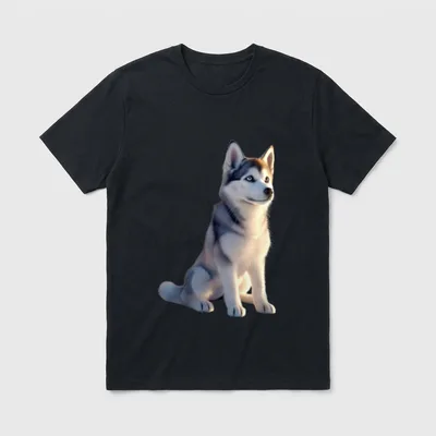 Husky Motiv Hundeliebhaber Hund Ich T-Shirt – Klassisches T-Shirt in Schwarz