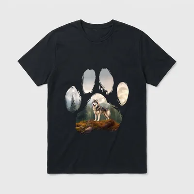 Alaskan Malamute Mountain Paw T-Shirt – Klassisches T-Shirt in Schwarz