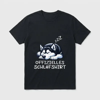 Offizielles Schlafshirt Husky Huskys T-Shirt – Klassisches T-Shirt in Schwarz