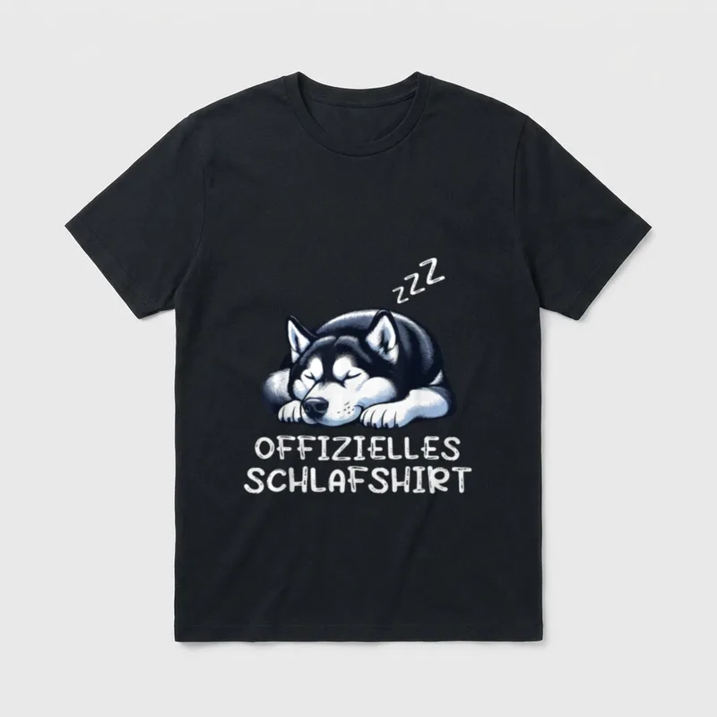 Offizielles Schlafshirt Husky Huskys T-Shirt – Klassisches T-Shirt in Schwarz