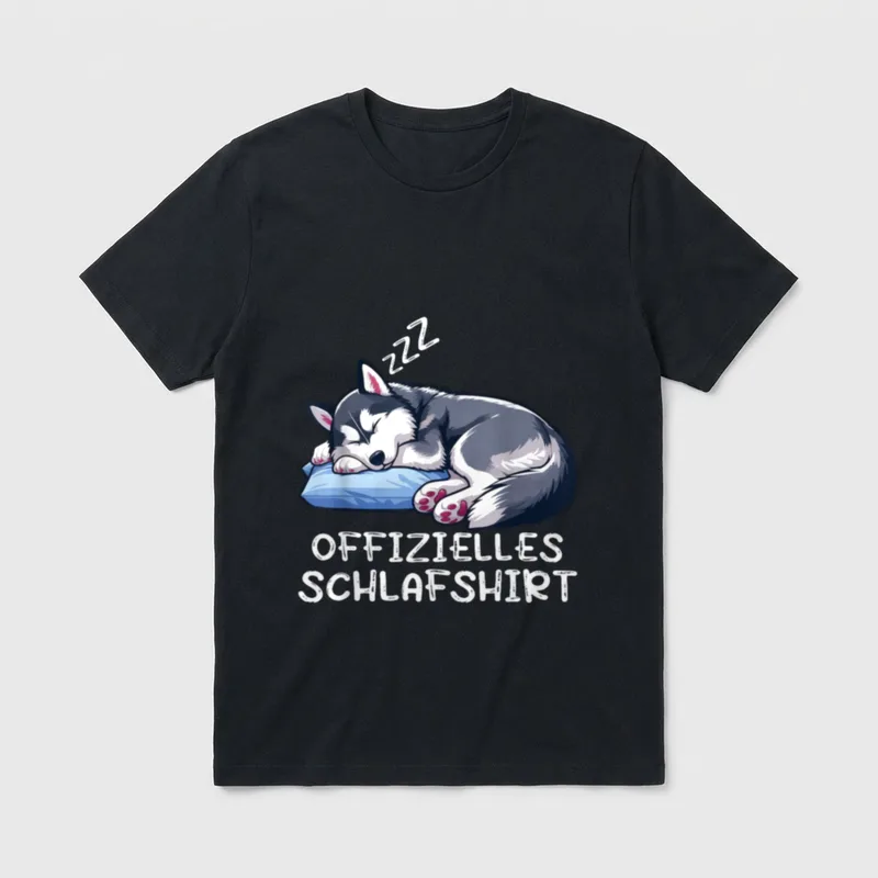 Offizielles Schlafshirt Husky Huskys Siberian T-Shirt – Klassisches T-Shirt in Schwarz