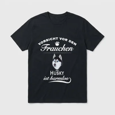 Husky Husky Hund Husky T-Shirt 0058 – Klassisches T-Shirt in Schwarz
