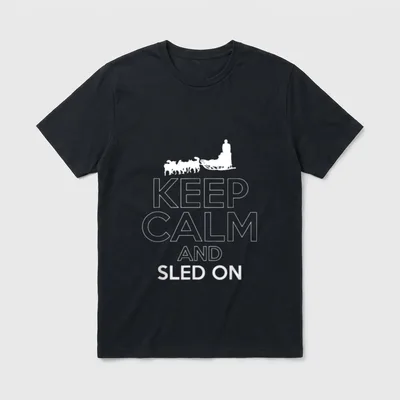 Keep Calm Hundeschlitten Hund T-Shirt – Klassisches T-Shirt in Schwarz
