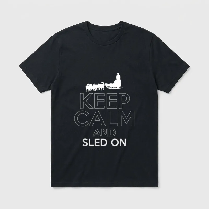 Keep Calm Hundeschlitten Hund T-Shirt – Klassisches T-Shirt in Schwarz