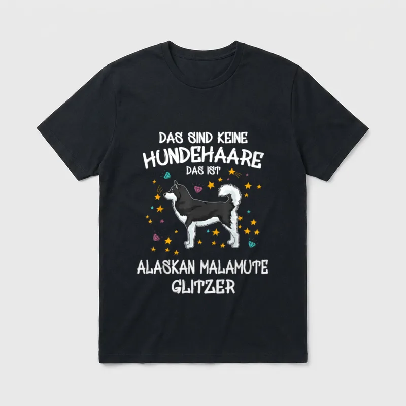 Alaskan Malamute Glitzer Hundehalter T-Shirt – Klassisches T-Shirt in Schwarz