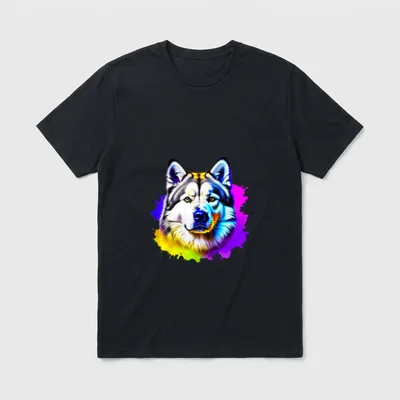 Alaskan Malamute Pop Art T-Shirt – Klassisches T-Shirt in Schwarz