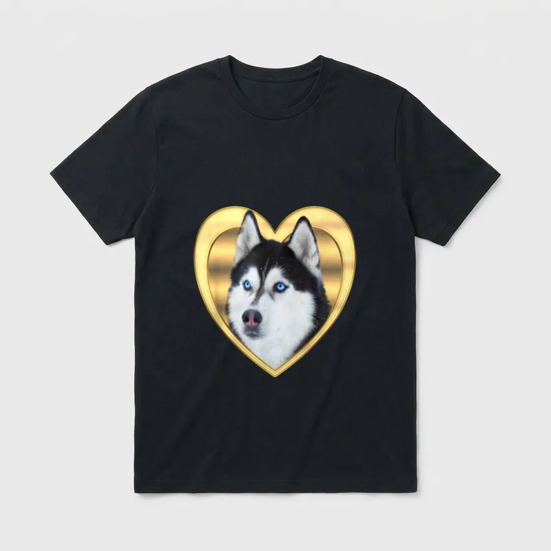 Husky Husky Hund Husky T-Shirt 0073 – Klassisches T-Shirt in Schwarz
