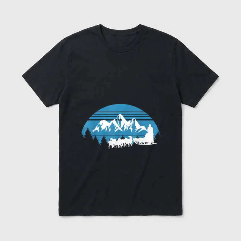 Hundeschlitten Racing Husky Huskies T-Shirt – Klassisches T-Shirt in Schwarz