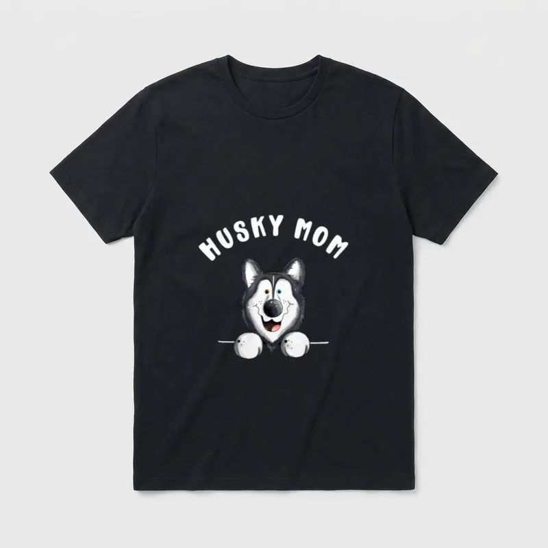 Siberian Husky Mama Schlittenhund T-Shirt – Klassisches T-Shirt in Schwarz