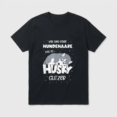 Das sind keine Hundehaare Husky T-Shirt – Klassisches T-Shirt in Schwarz