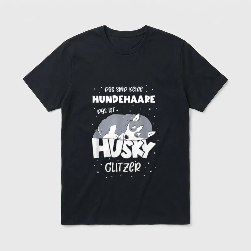 Das sind keine Hundehaare Husky T-Shirt – Klassisches T-Shirt in Schwarz