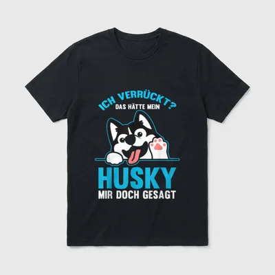 Husky T-Shirt 0087 – Klassisches T-Shirt in Schwarz