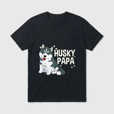 Husky Papa Hundebesitzer Spruch T-Shirt – Klassisches T-Shirt in Schwarz