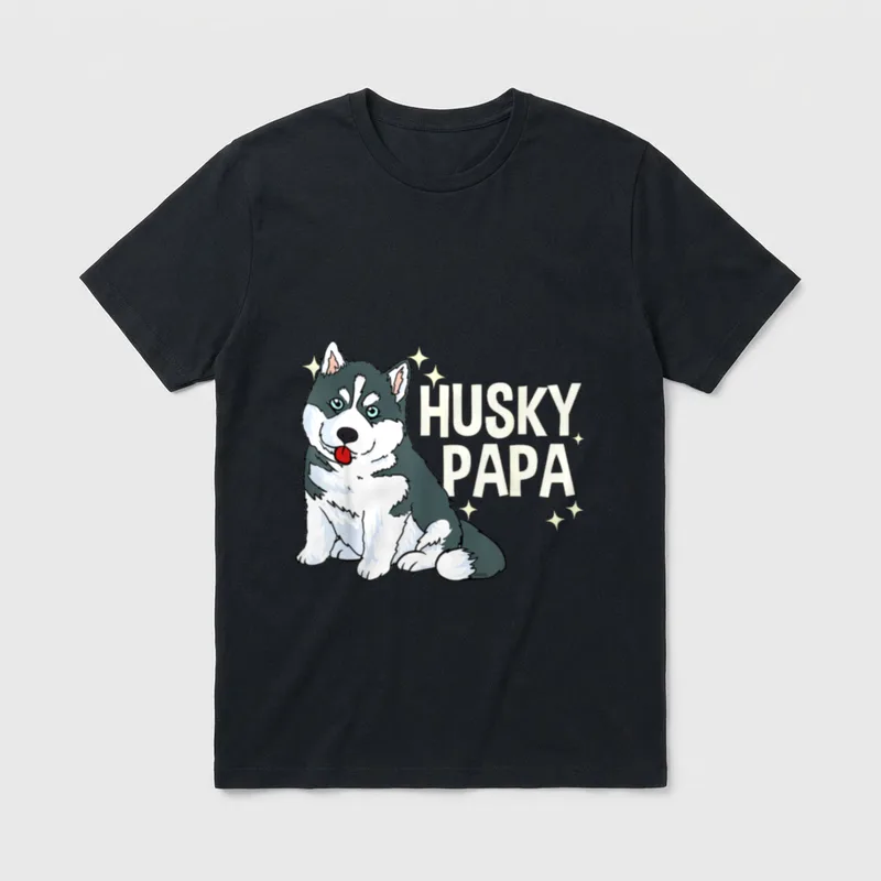 Husky Papa Hundebesitzer Spruch T-Shirt – Klassisches T-Shirt in Schwarz