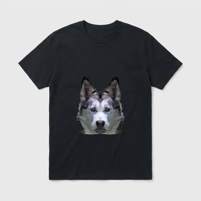Husky Polygon Malamute Akita T-Shirt – Klassisches T-Shirt in Schwarz