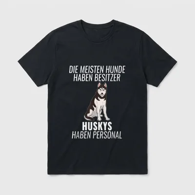 Lustiges Huskys Personal Hundehalter T-Shirt – Klassisches T-Shirt in Schwarz