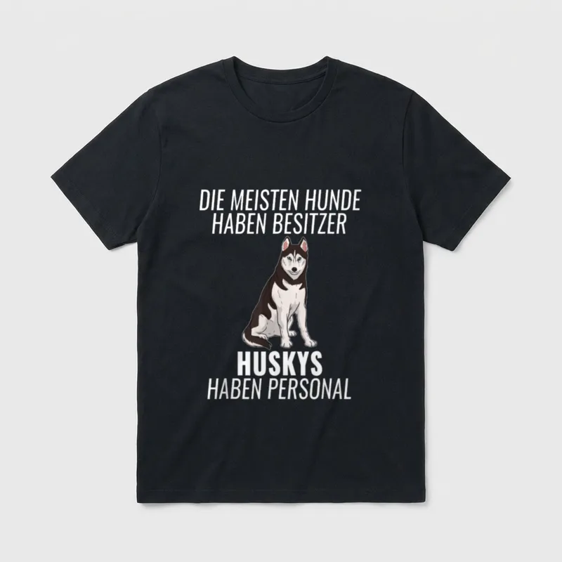 Lustiges Huskys Personal Hundehalter T-Shirt – Klassisches T-Shirt in Schwarz