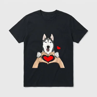 Sibirischer Husky Hund Sibirische T-Shirt – Klassisches T-Shirt in Schwarz