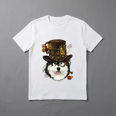 Steampunk Alaskan Malamute Dog T-Shirt – Klassisches T-Shirt in Schwarz