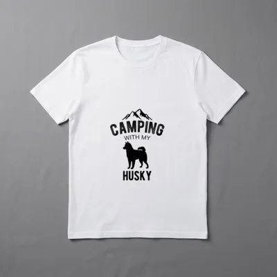 Camping mit My Husky T-Shirt – Klassisches T-Shirt in Schwarz