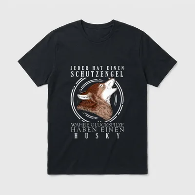 Husky Lustiges Hunde T-Shirt 0111 – Klassisches T-Shirt in Schwarz
