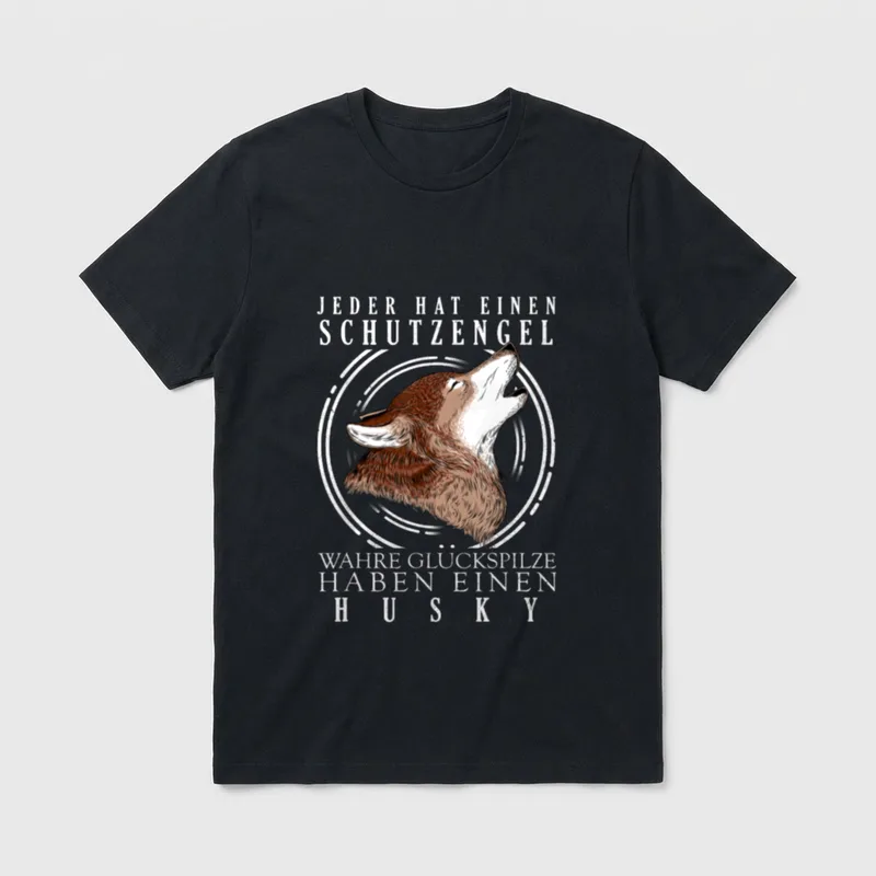 Husky Lustiges Hunde T-Shirt 0111 – Klassisches T-Shirt in Schwarz