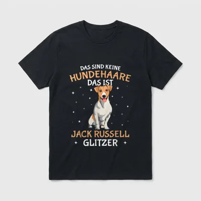 Jack Russell Terrier Glitzer T-Shirt – Klassisches T-Shirt in Schwarz
