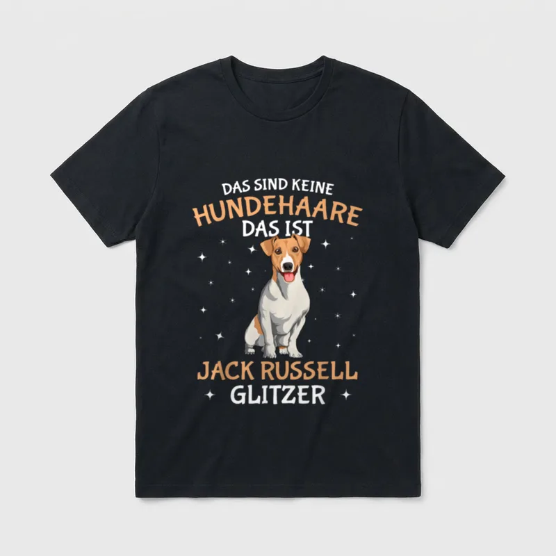 Jack Russell Terrier Glitzer T-Shirt – Klassisches T-Shirt in Schwarz
