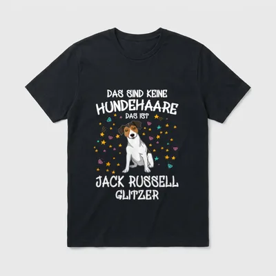Jack Russell Glitzer Hundehalter T-Shirt – Klassisches T-Shirt in Schwarz
