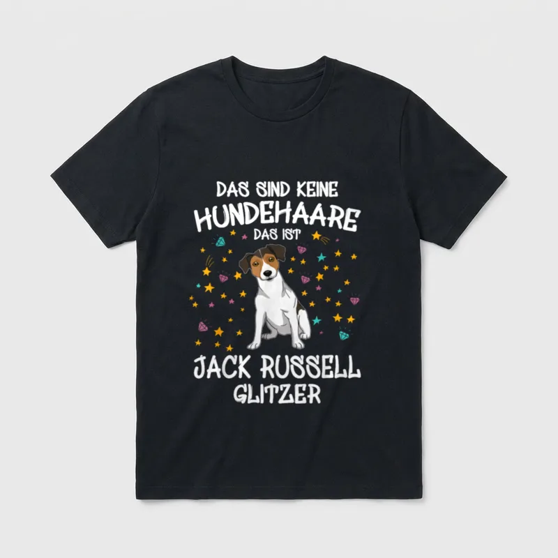 Jack Russell Glitzer Hundehalter T-Shirt – Klassisches T-Shirt in Schwarz