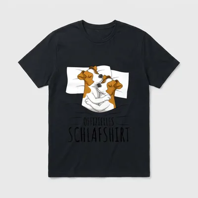 Offizielles Schlafshirt Jack Russell T-Shirt 0015 – Klassisches T-Shirt in Schwarz