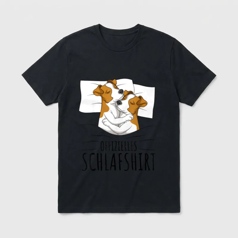 Offizielles Schlafshirt Jack Russell T-Shirt 0015 – Klassisches T-Shirt in Schwarz