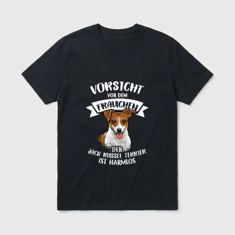 Vorsicht Vor Dem Frauchen Jack Russell Terrier T-Shirt – Klassisches T-Shirt in Schwarz