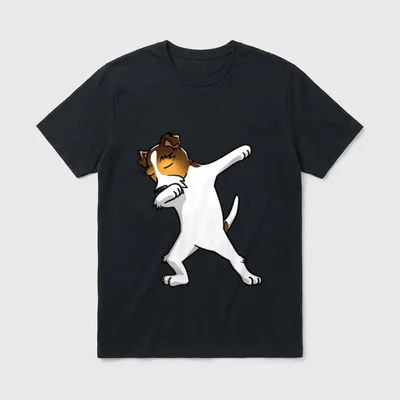 Parson Russell Terrier Dabbing T-Shirt – Klassisches T-Shirt in Schwarz