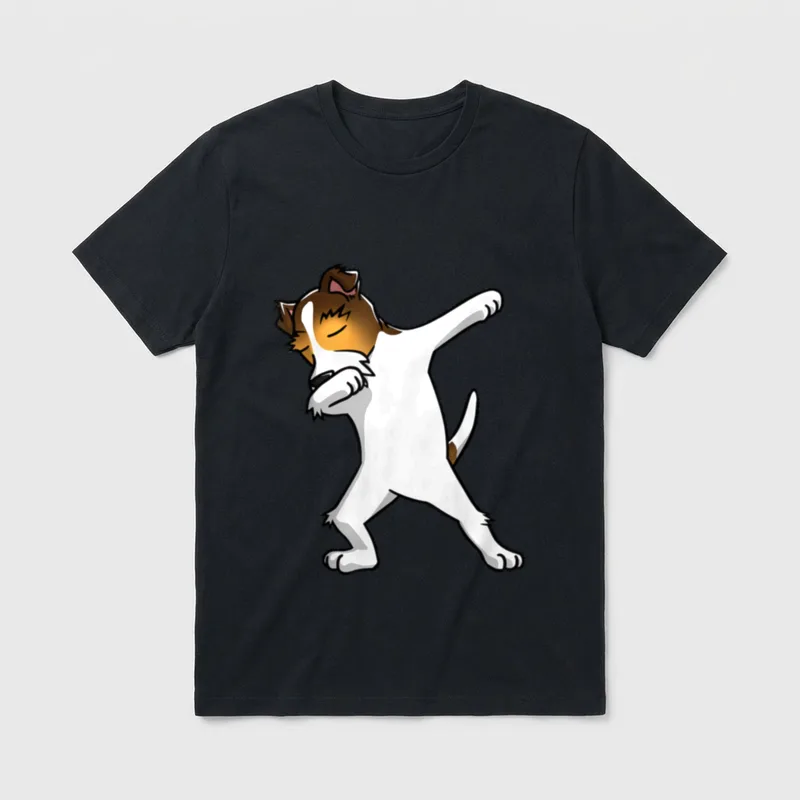 Parson Russell Terrier Dabbing T-Shirt – Klassisches T-Shirt in Schwarz