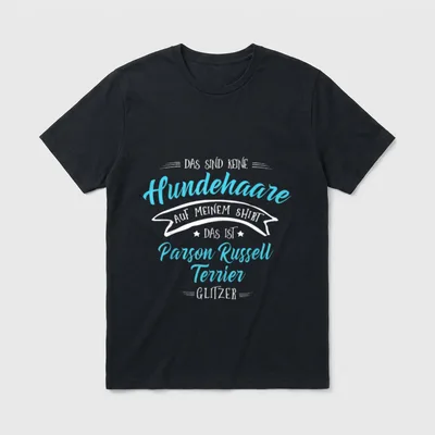 Hundehaare Glitzer Parson Russell T-Shirt – Klassisches T-Shirt in Schwarz
